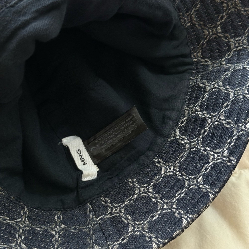 Mango Navy Patterned Hat - Picture 3 of 3